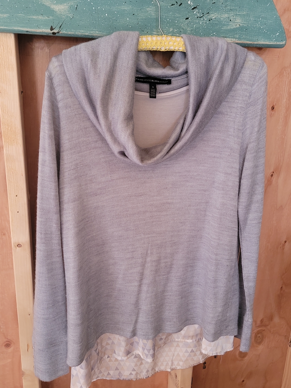 White House Black Market Light Gray Cowl Neck Sweater